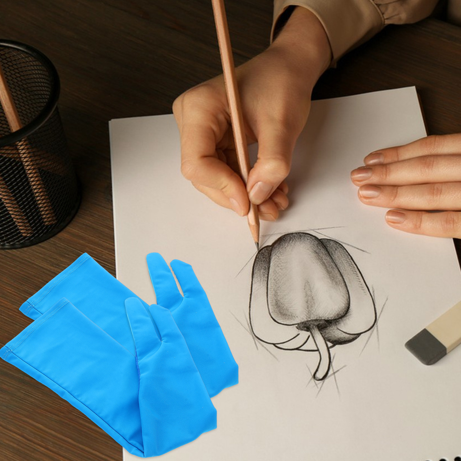 Drawing Glove Artist - 1Pair Breathable Two-Finger Drawing Glove Extended