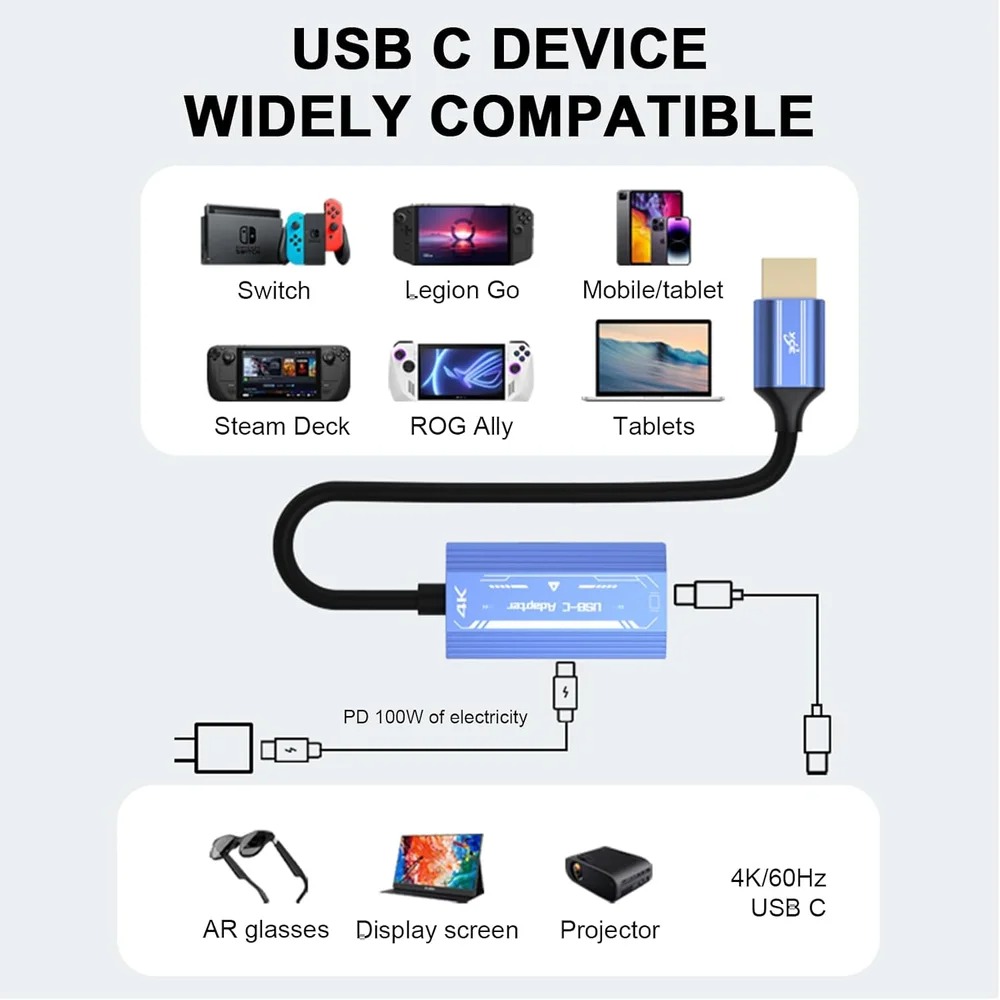HDMI‑compatible to USB‑C Video - Hdmi Adapter Tablet 评论和价格