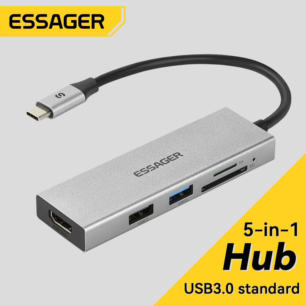 Essager 5 in 1 USB C HUB HDMI- - Hdmi Adapter Tablet 评论和价格