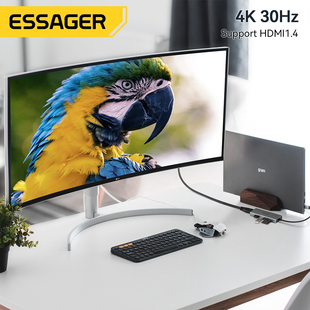 Essager 5 in 1 USB C HUB HDMI- - Hdmi Adapter Tablet 评论和价格