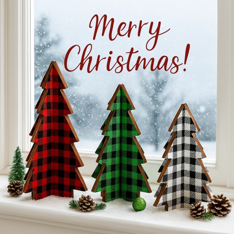 3 Pieces Christmas Decor Plaid - Tablet Accessories Kit 评论和价格