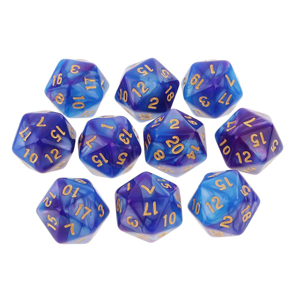 10pcs Polyhedral 20 Sided Dice - Tablet Accessories Kit 评论和价格