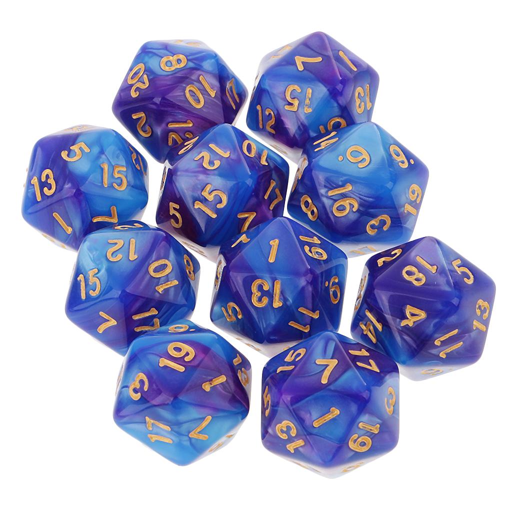 10pcs Polyhedral 20 Sided Dice - Tablet Accessories Kit 评论和价格