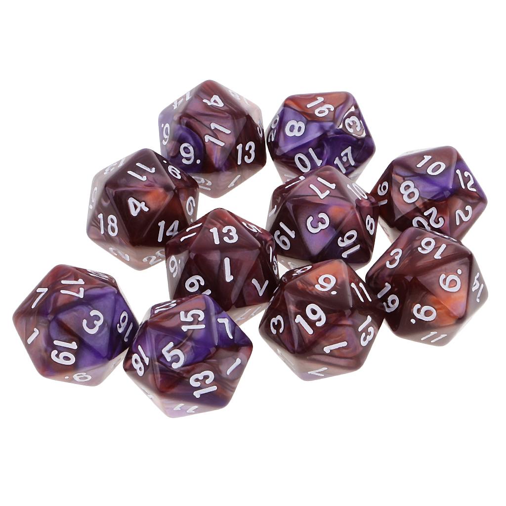 10pcs Polyhedral 20 Sided Dice - Tablet Accessories Kit 评论和价格