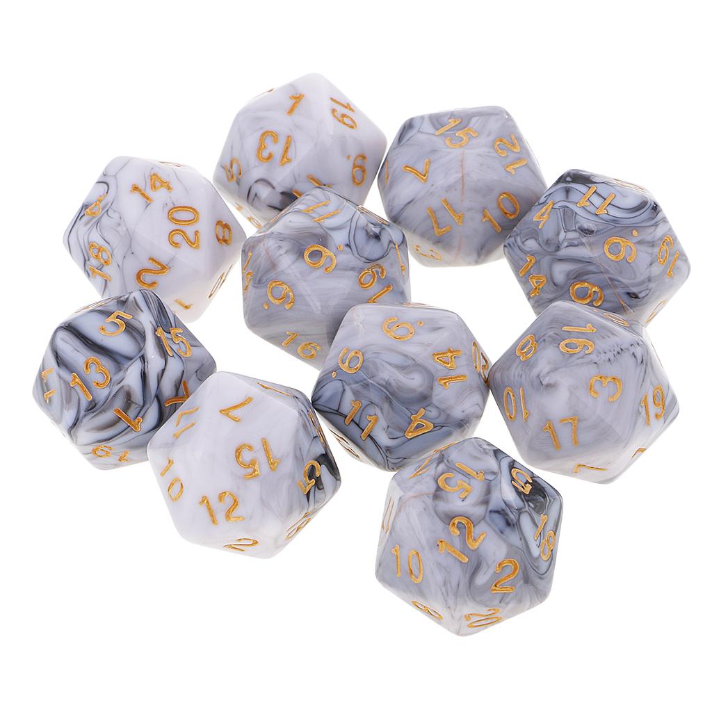 10pcs Polyhedral 20 Sided Dice - Tablet Accessories Kit 评论和价格