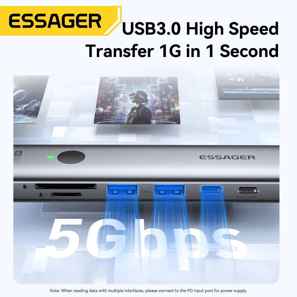 Essager USB C HUB 4K 7-in-1 Ty - Hdmi Adapter Tablet 评论和价格