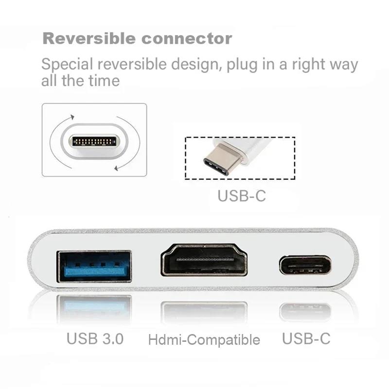 3 In 1 Type C to HDMI-compatib - Hdmi Adapter Tablet 评论和价格